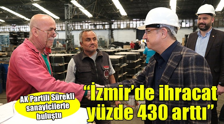 AK Partili Sürekli:  İzmir den yapılan ihracat yüzde 430 arttı 