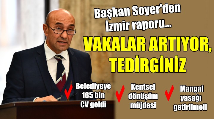 Başkan Soyer den İzmir raporu...  VAKALAR ARTIYOR, TEDİRGİNİZ 