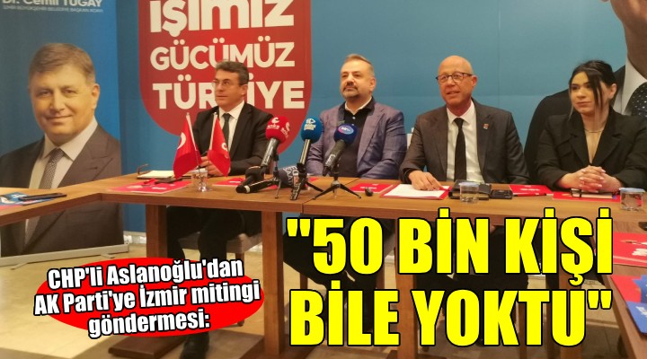 CHP li Aslanoğlu dan AK Parti ye İzmir mitingi göndermesi...  Cevabı İzmir halkı verdi 
