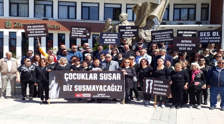 Çeşme CHP den istismar protestosu