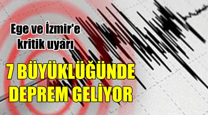 Ege ve İzmir e kritik uyarı... 7 BÜYÜKLÜĞÜNDE DEPREM GELİYOR