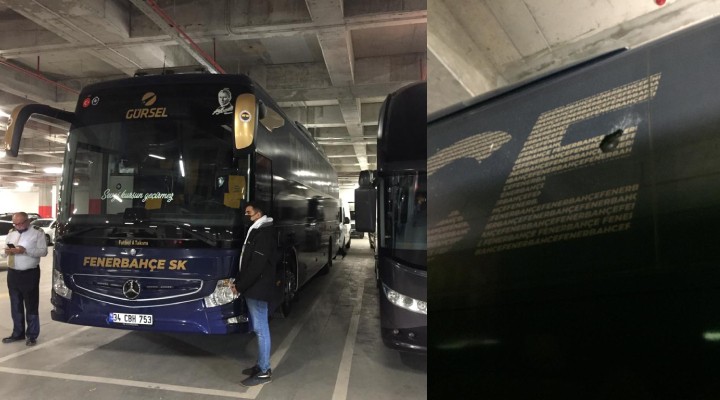 Fenerbahçe takım otobüsüne İzmir de taşlı saldırı
