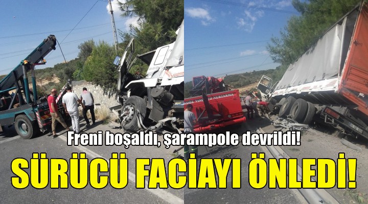 Freni boşaldı, şarampole devrildi!