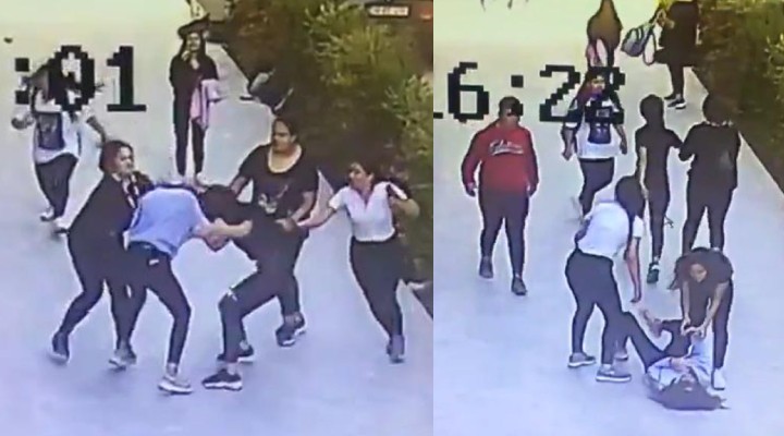 Genç kızı sokak ortasında dövdüler