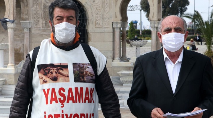Hayvan hakları için Mersin den İzmir e yürüdü!