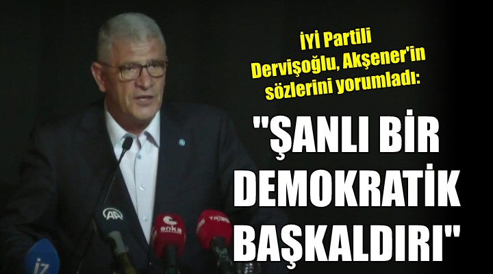 İYİ Partili Dervişoğlu: Akşener in çağrısı şanlı bir demokratik başkaldırıdır