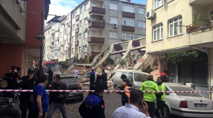 İstanbul da 5 katlı bina çöktü!