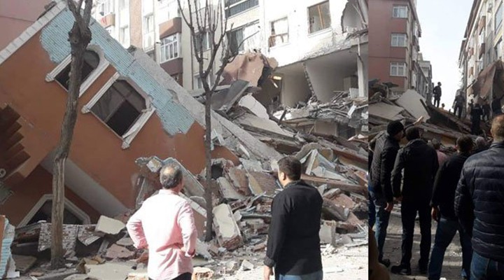 İstanbul da 7 katlı bina çöktü