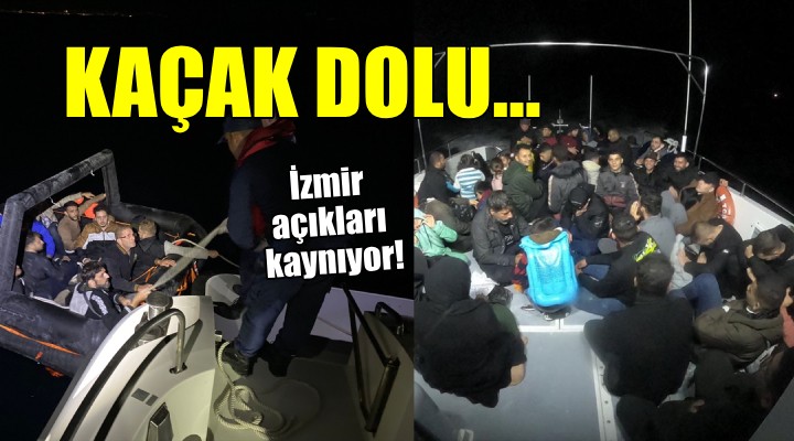 İzmir açıklarında 74 kaçak göçmen kurtarıldı!