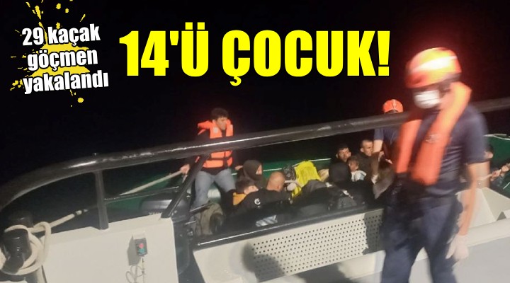 İzmir de 14 ü çocuk 29 kaçak göçmen yakalandı