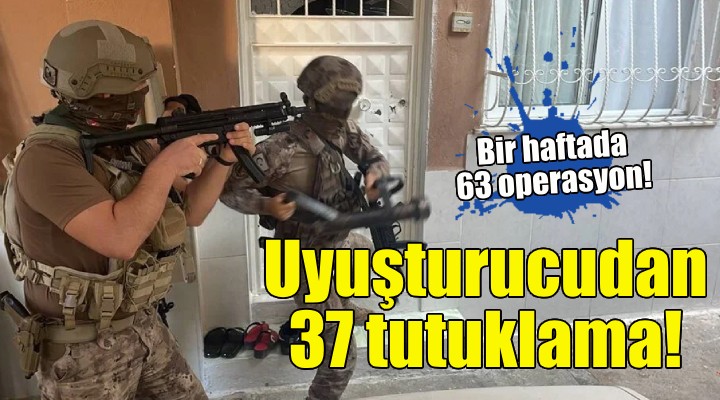 İzmir de 63 operasyon, 37 tutuklama!