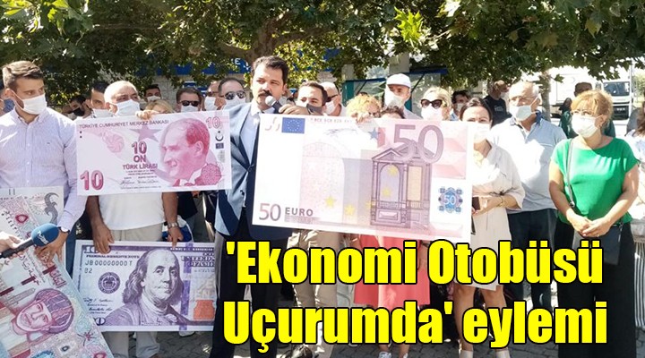 İzmir de  Ekonomi Otobüsü Uçurumda  eylemi