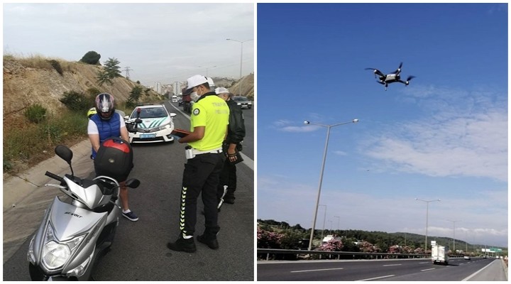 İzmir de drone destekli trafik denetimi!