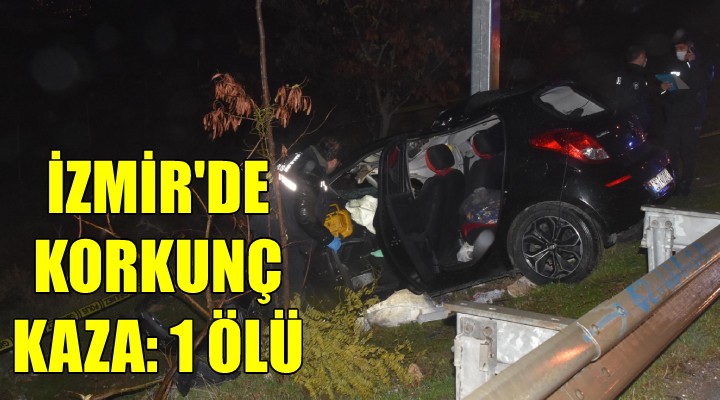 İzmir de feci kaza... Yoldan çıkan otomobilin sürücüsü öldü