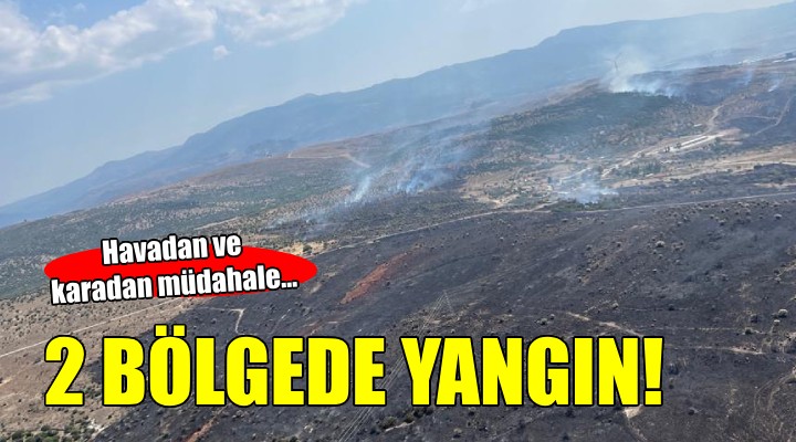İzmir de iki bölgede yangın...
