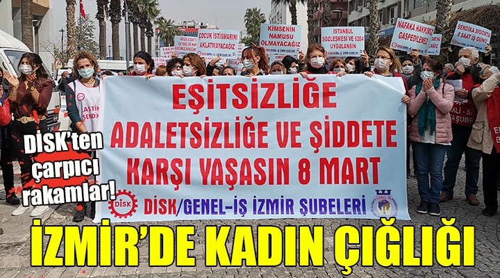 İzmir de kadın çığlığı...  EŞİTSİZLİĞE KARŞI YAŞASIN 8 MART 