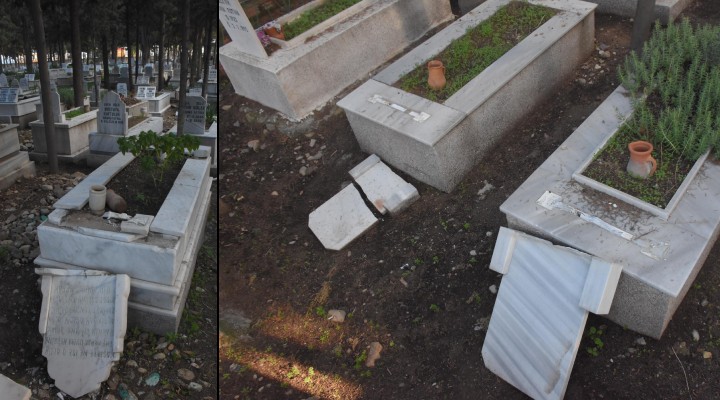İzmir de mezarlığa çirkin saldırı