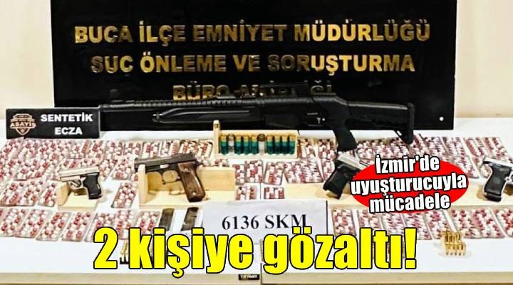 ?zmir'de silah ve uyu?turucu operasyonunda 2 ?üpheli yakaland?