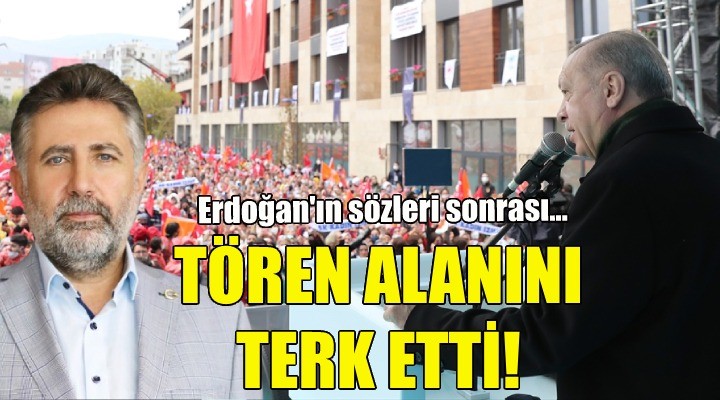 İzmir de tören krizi... Erdoğan ın o sözleri sonrası Başkan Sandal tören alanını terk etti!