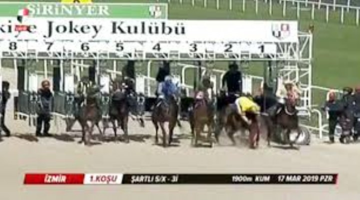 İzmir deki at yarışlarında korkutan kaza