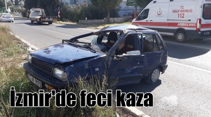 İzmir’de hafriyat kamyonu ile otomobil çarpıştı