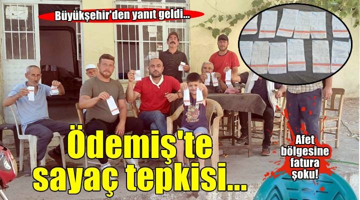Ödemiş'teki yangından etkilenen mahallede su sayaçlarının okunmasına tepki