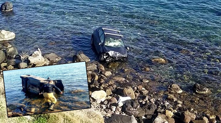 Otomobil denize düştü: 1 yaralı