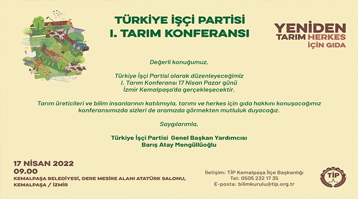 Türkiye İşçi Partisi nden İzmir de Tarım Konferansı