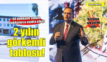 Bornova’da 2 yılın görkemli tablosu... 66 dakikalık sunum, dakikalarca ayakta alkış!