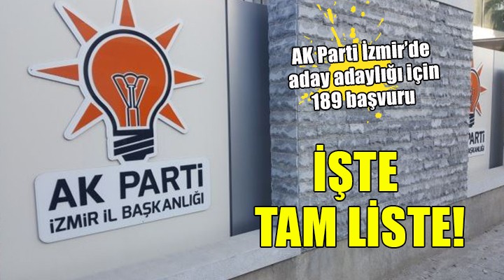 AK Parti İzmir de aday adaylığı için 189 kişi başvurdu