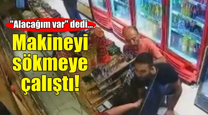  Alacağım var  diyerek marketteki oyun makinesini götürmeye çalıştı!