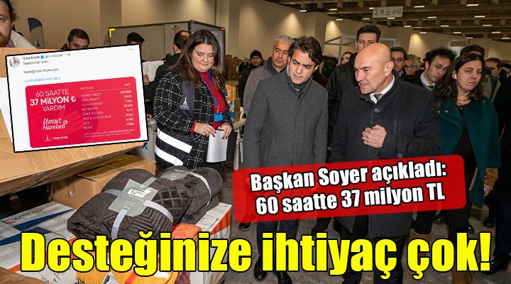 Başkan Soyer açıkladı: 60 saatte 37 milyon TL