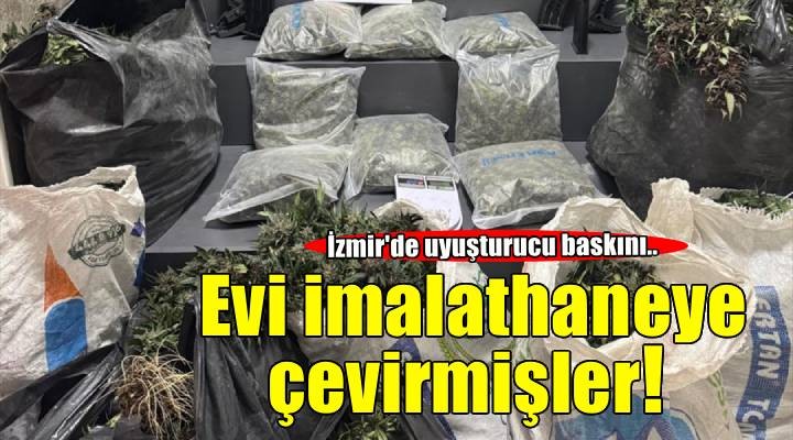 İzmir'de uyuşturucu baskını.. Evi imalathaneye çevirmişler!