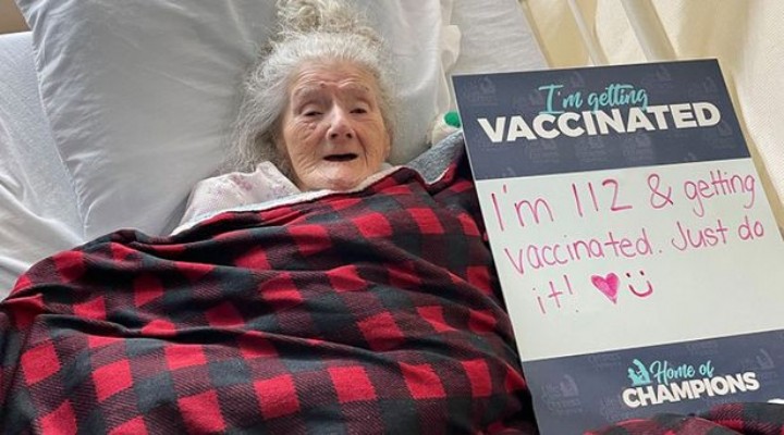 112 yaşında korona aşısı oldu!