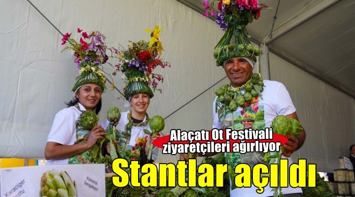 15. Uluslararası Alaçatı Ot Festivali'nde stantlar açıldı