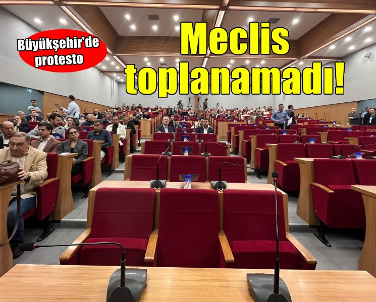 Büyükşehir'de protesto... Meclis toplanamadı!