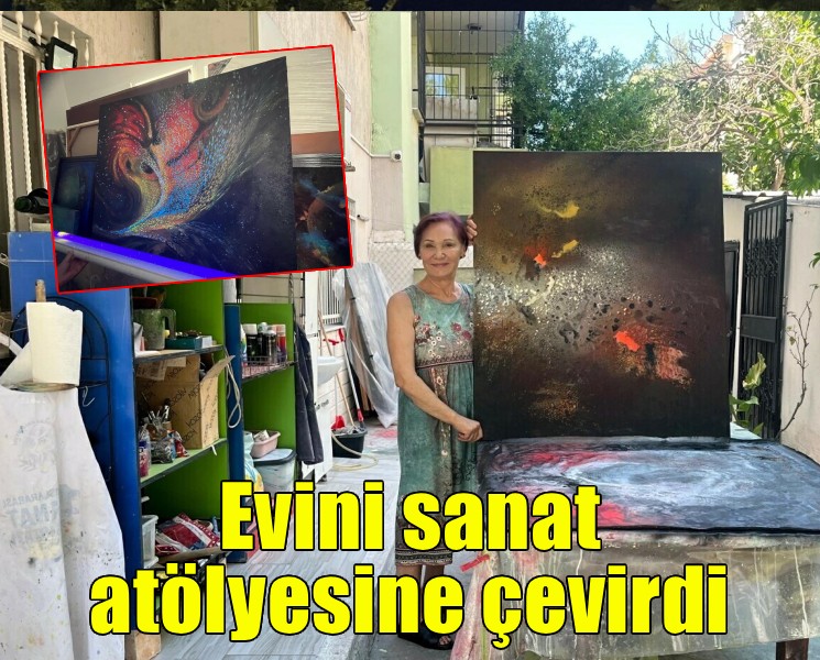 Emekli öğretmen, evinin bahçesini sanat atölyesine çevirdi
