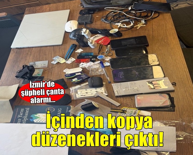 Garda bulunan çantadan kopya düzenekleri çıktı, öğretmen gözaltına alındı