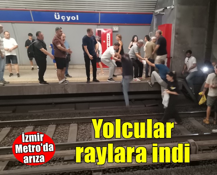 İzmir Metro'da arıza... Yolcular raylara inip yürüdü!