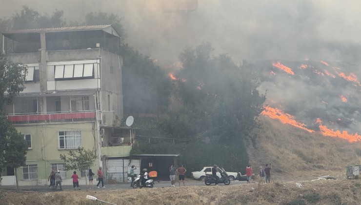 İzmir'de otluk alanda yangın!