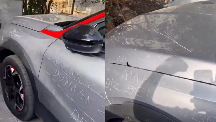Komşuları arabasını çizip bu notu yazdı: 'Gece inleme seslerini duymak zorunda değiliz'
