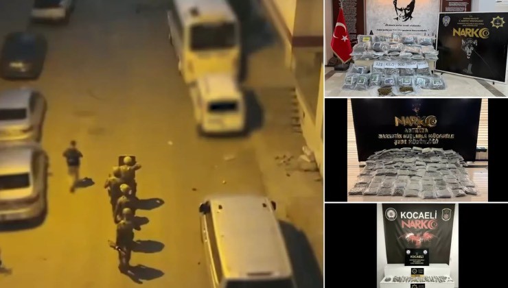 71 ilde uyuşturucu operasyonu; 2,3 ton uyuşturucu ve 4 milyondan fazla hap ele geçirildi!
