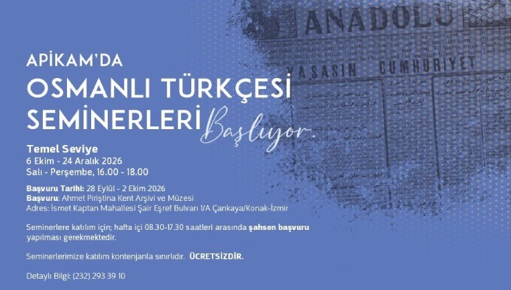APİKAM'da Temel Seviye Osmanlı Türkçesi Seminerleri başlıyor