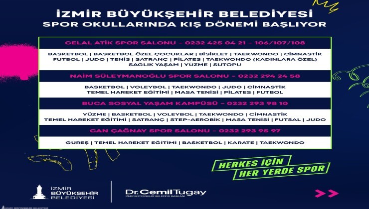 İzmir’de Kış Spor Okulları için kayıt zamanı