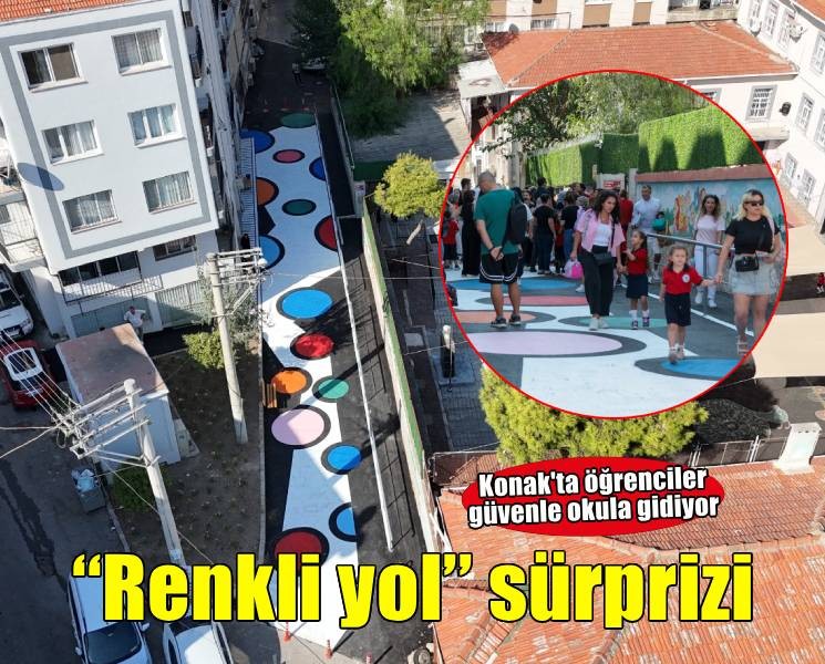 Konaklı öğrencilere ‘renkli yol’ sürprizi