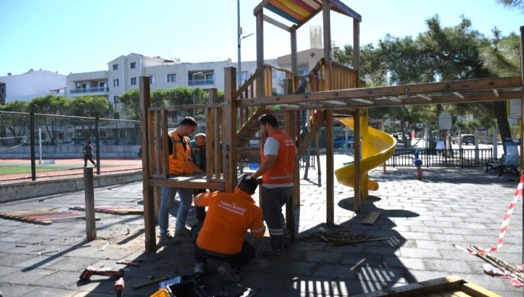 Kuşadası Belediyesi'nden çocuklar için güvenli oyun alanları