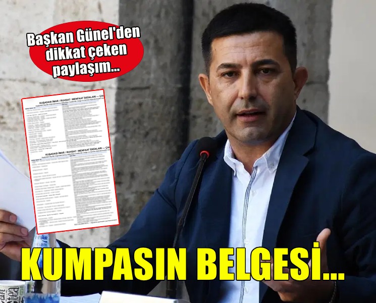 Ömer Günel ''Kumpasın belgesi'' diyerek paylaştı... ''Organize kumpas örgütünün lideri Aydın'daki kötü''