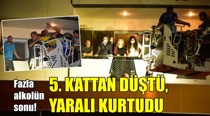 5. kattan düştü, yaralı kurtuldu