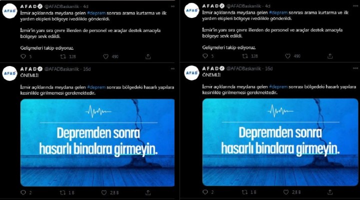 AFAD dan,  Hasarlı binalara girmeyin  uyarısı