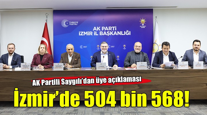 AK Partili Saygılı'dan üye açıklaması... İzmir'de 504 bin 568'e ulaştı!